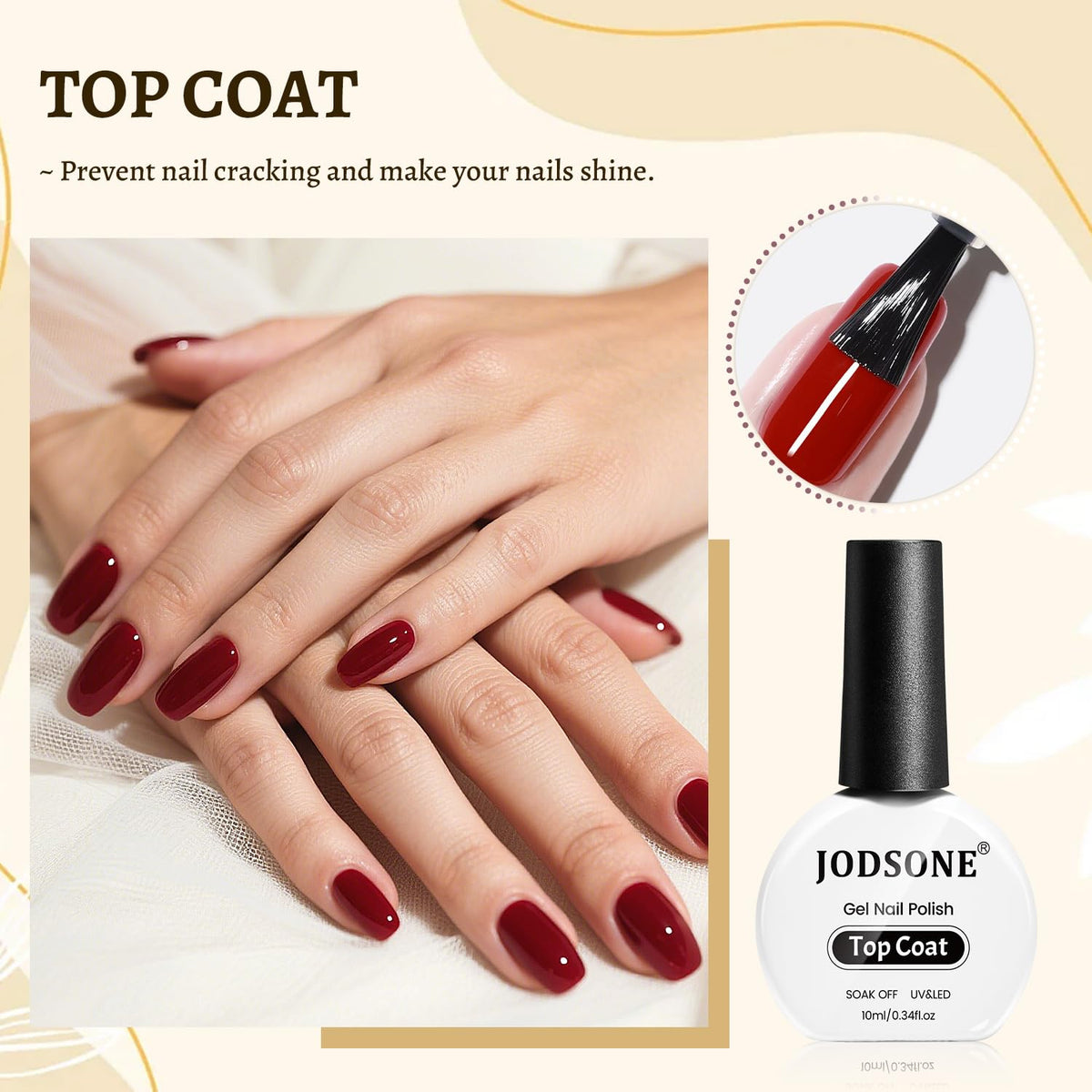 JODSONE 3Pcs 10ml Top and Base Coat Gel Nail Remover Set Gel Nail Remover for Quick and Easy at