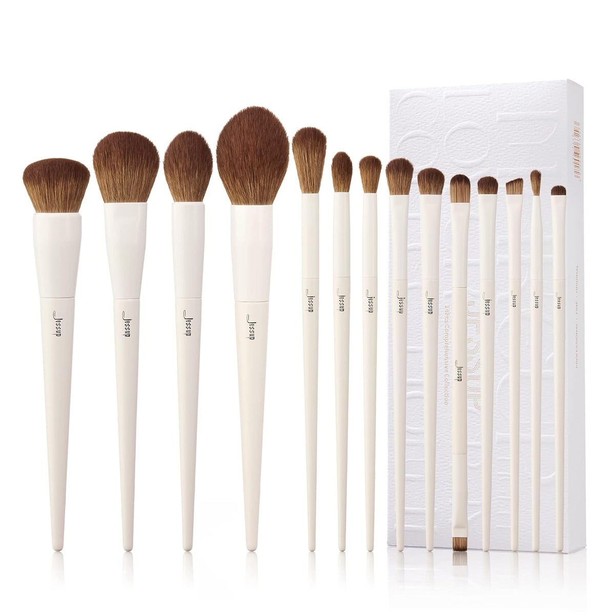 Jessup Makeup Brushes 14Pcs Makeup Brush Set Premium Synthetic Powder Foundation Contour Blush