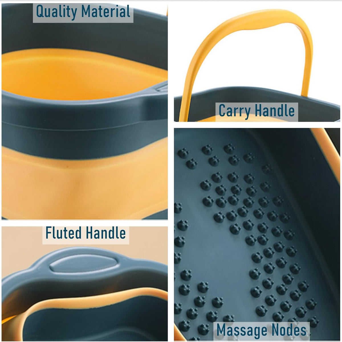 Collapsible Foot Bath Basin Tub for Soaking Feet, Plastic Foldable Foot Spa Bucket Tools with