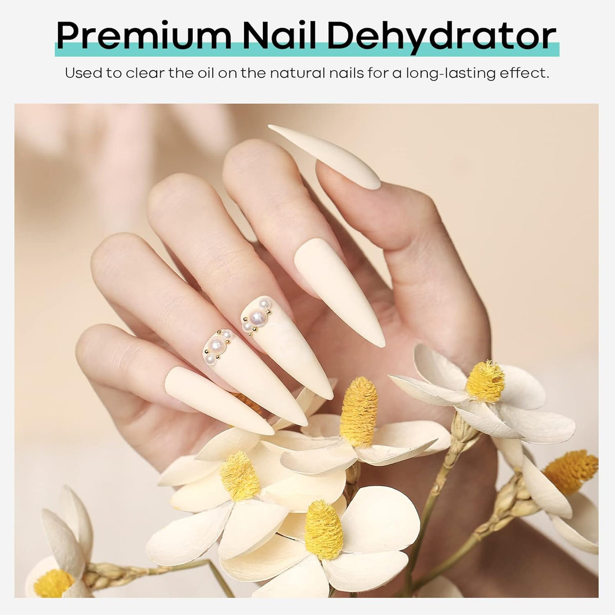 modelones Nail Dehydrator, 15 ml Acid Free Nail Prep Dehydrator for Press Ons/Acrylic Nails/Gel