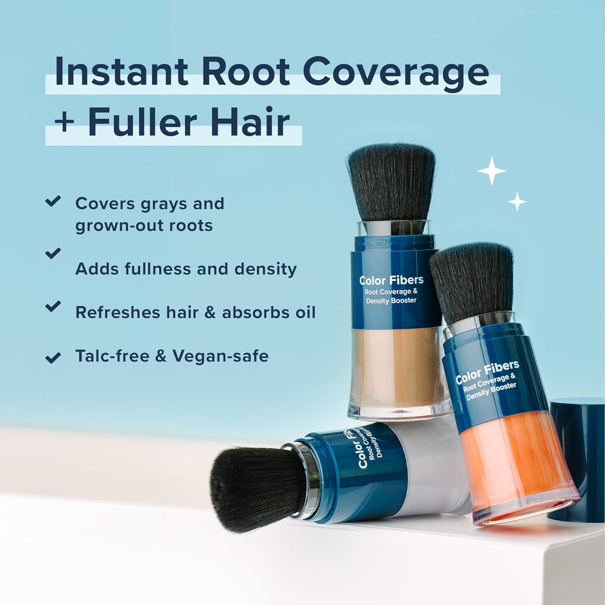 TRUHAIR Color Fibers Root Coverage & Density Booster | Quick-Apply Root Touch Up Hair Color |