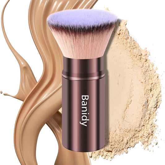 Makeup Brush Kabuki Face Brushes Retractable Travel Blush Brush Portable Flawless for Foundation