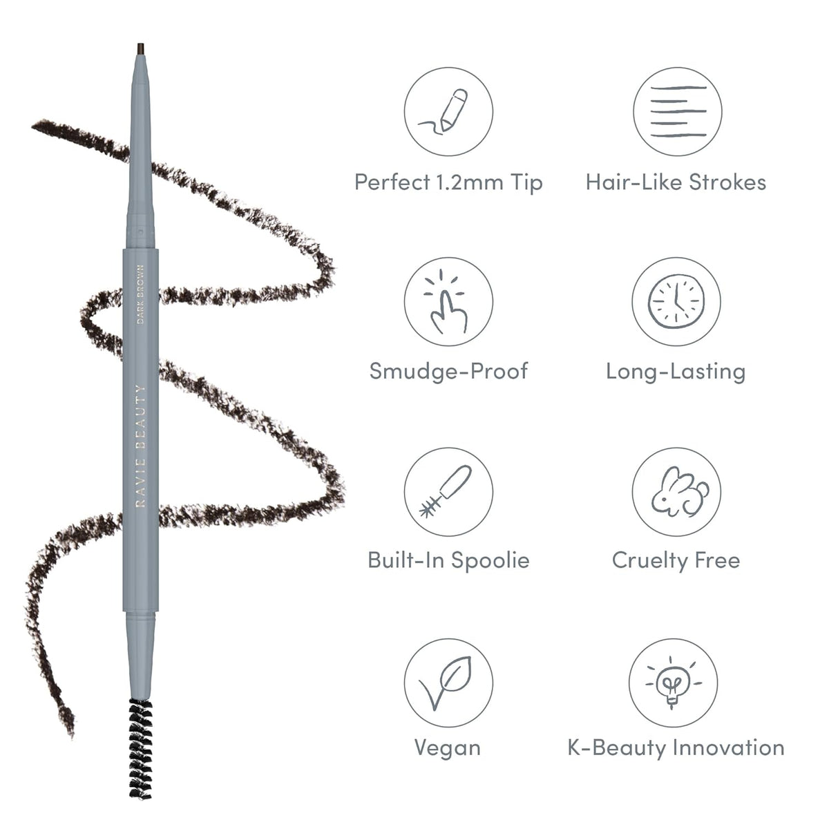 Easy Everyday™ Brow Pencil - Best Eyebrow Pencil for Women, Smudge Proof Hair-Like Strokes, 1.2mm