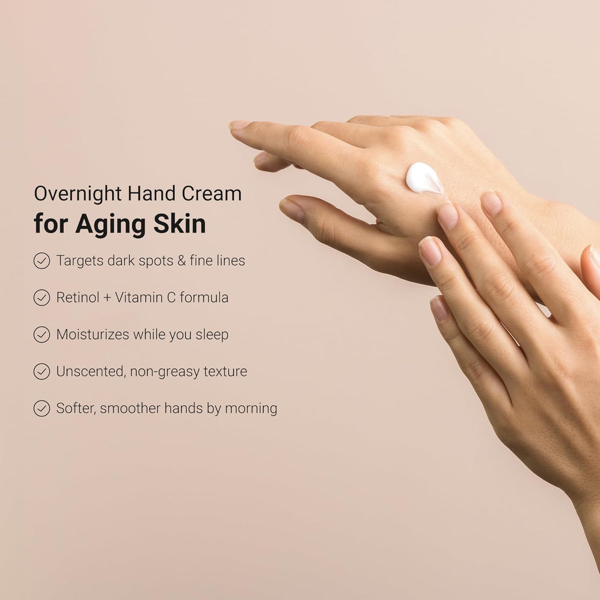LifeCell Retinol + Vitamin C Overnight Hand Treatment – Anti-Aging Hand Cream for Dark Spots