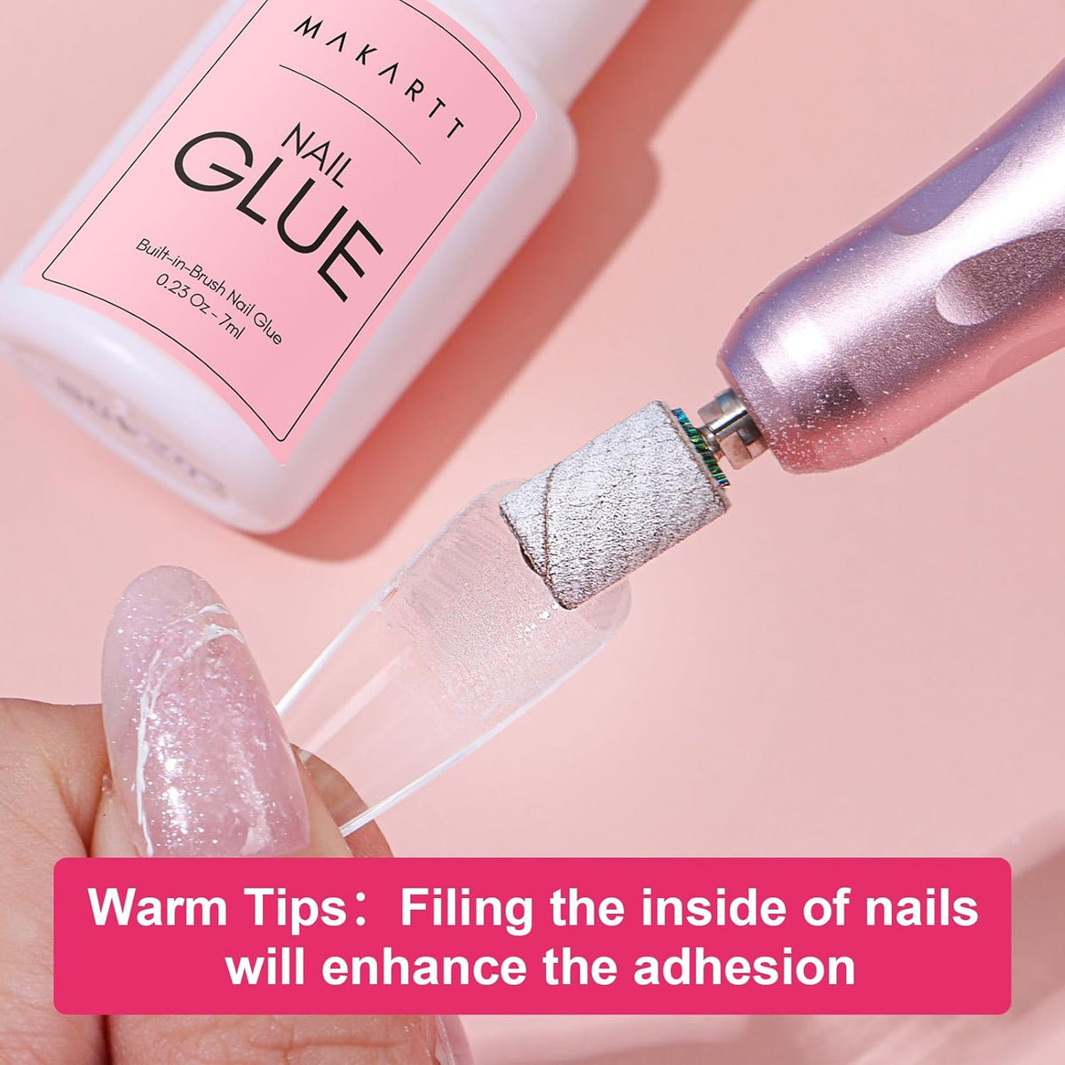 Makartt Super Strong Nail Glue for Press ons: Acrylic Nail Tips-Fake Nails-Salon Quality, Brush On