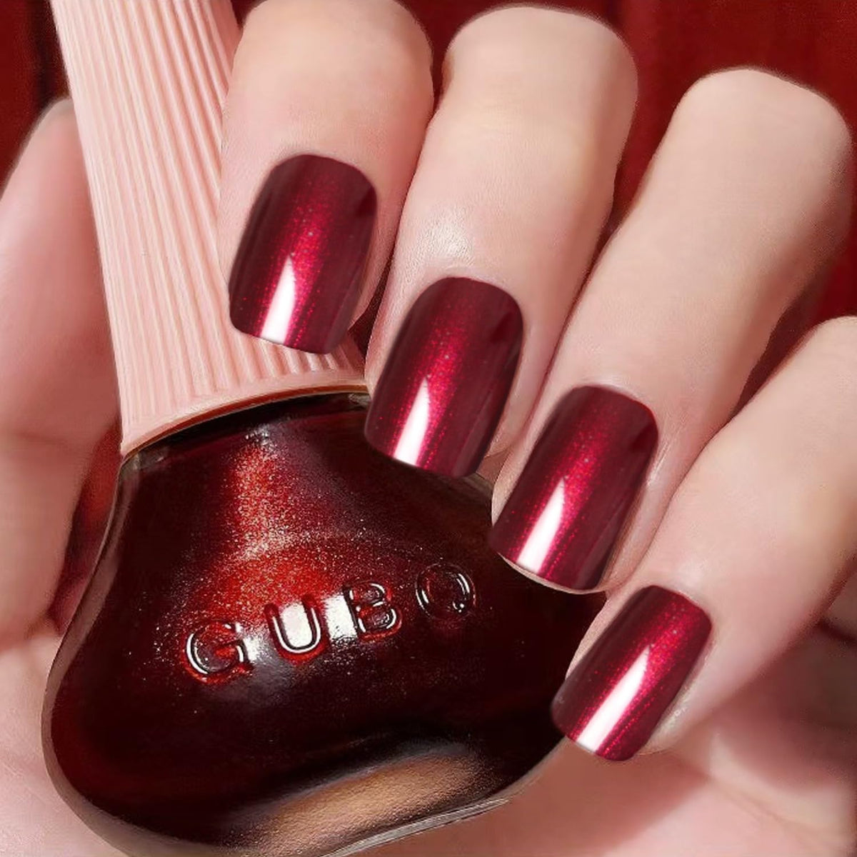 Major Dijit Quick Dry Nail Polish Pearl Wine Red Summer Nail Lacquer for Nail Art Regular Nail