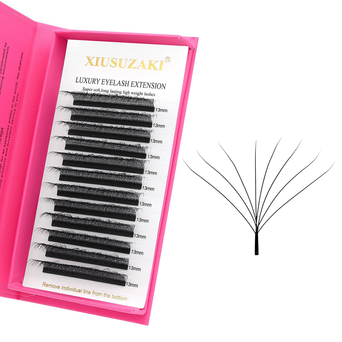 W Lash Extensions 8D Eyelash Extensions W Shape 0.07mm Thickness D Curl Mix 8-15mm Premade Fans