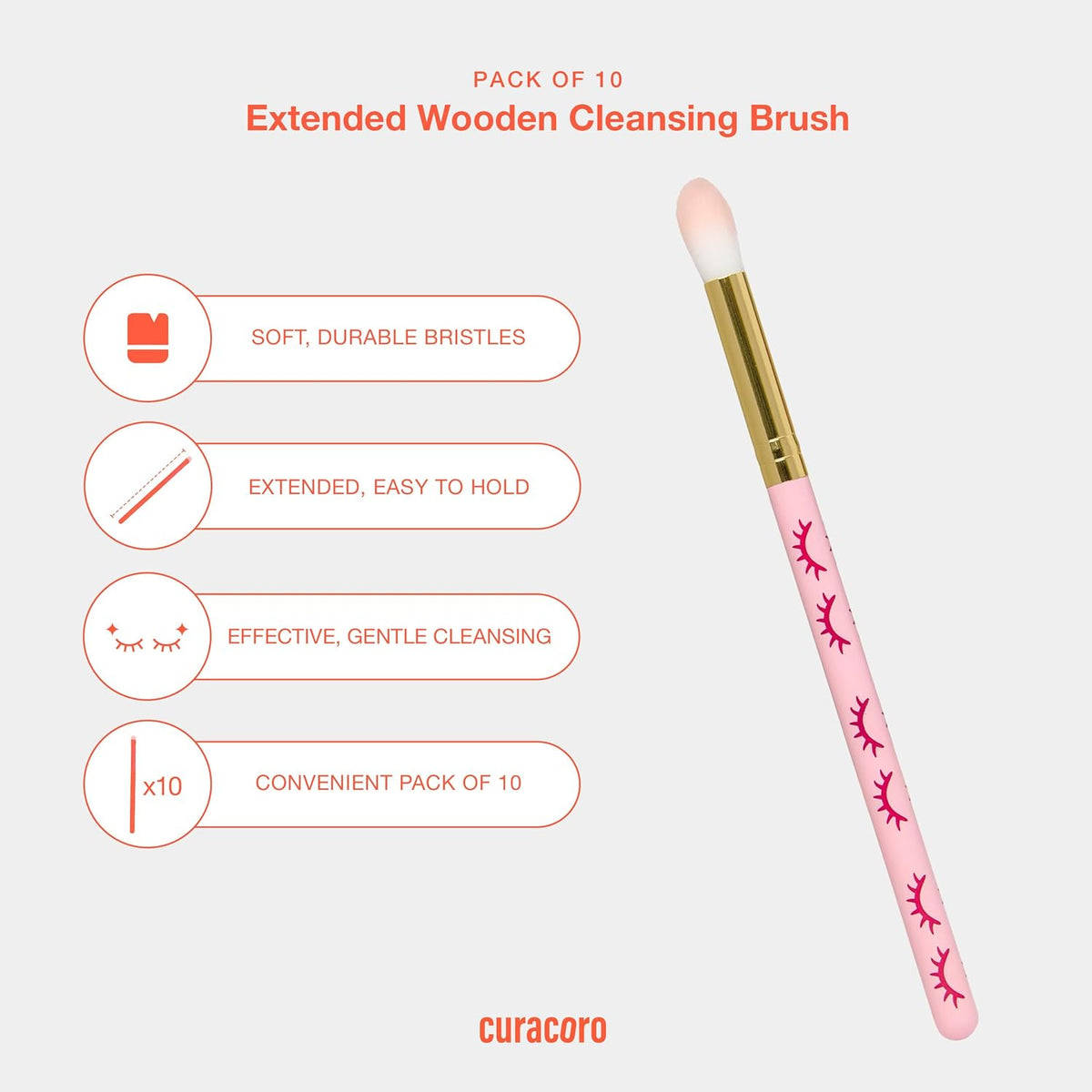 CURACORO Lash Shampoo Brushes Set, Eyelash Cleansing Brush For Cleansing Eyelash Extension, Soft