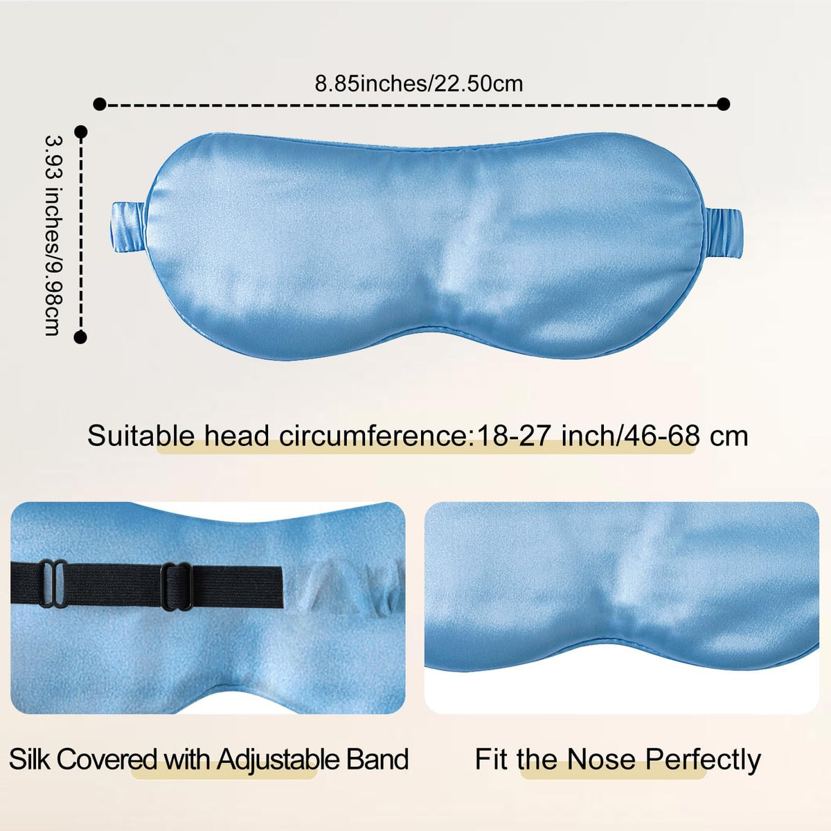 ZIMASILK Adjustable 100% 22 Momme Mulberry Silk Sleep Mask for Sleeping, Filled with Premium