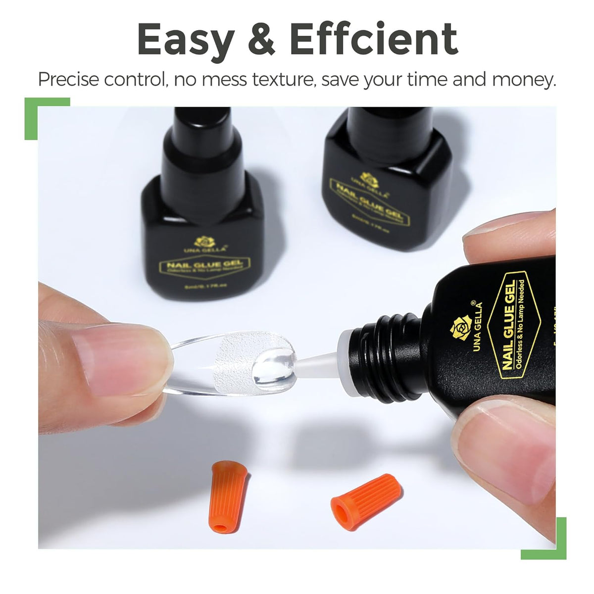 UNA GELLA Super Strong Gel Nail Glue for Press Ons: No U V Lamp Needed Glue Gel, Travel-Size 5ml