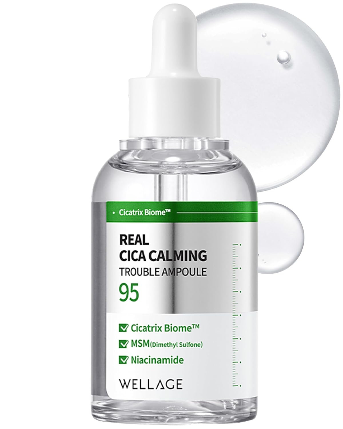 WELLAGE Real Cica Calming Trouble Ampoule - Korean Skincare Soothing Serum, Madecassoside Centella