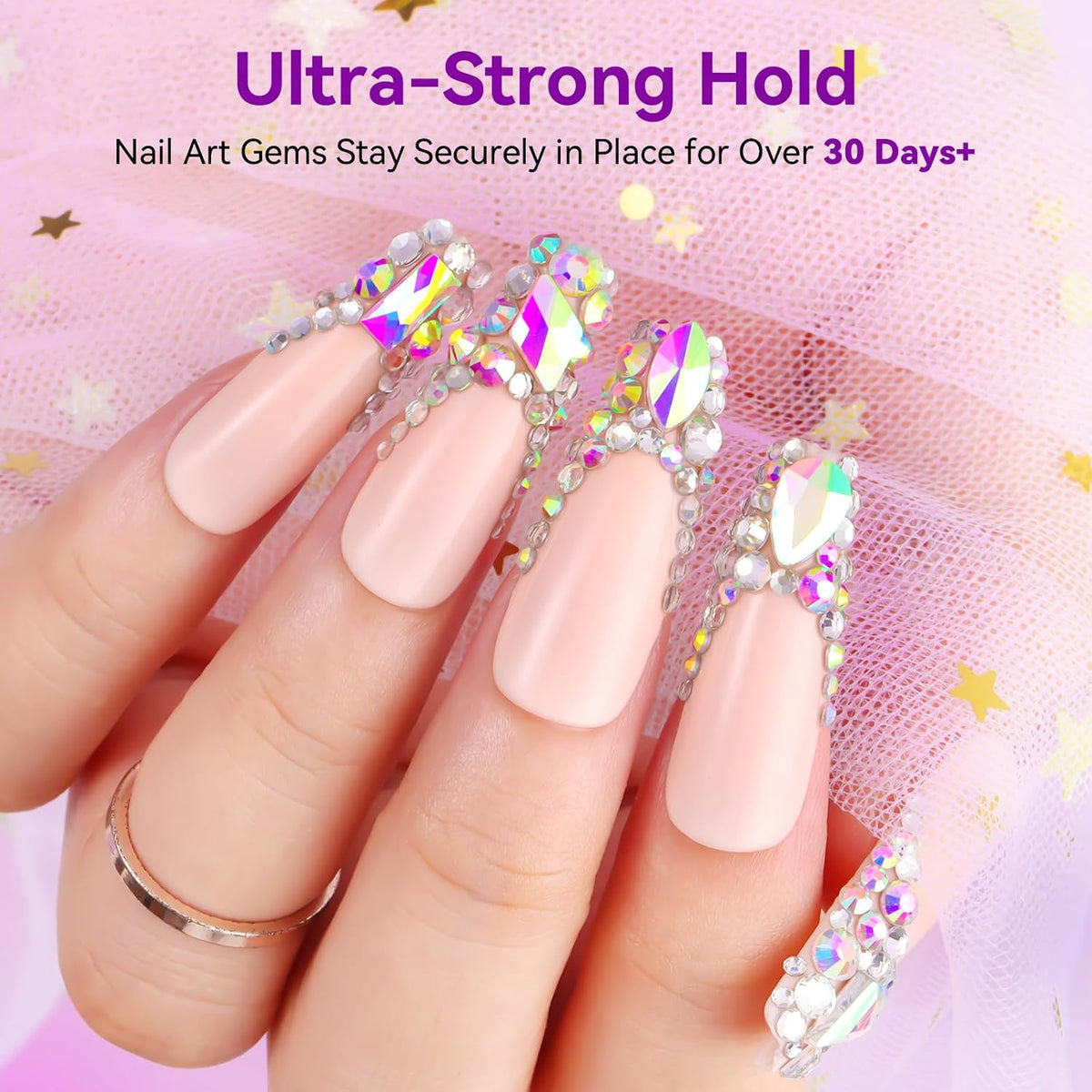 Makartt Rhinestone Glue for Nails 12PCS 30ML, Super Strong Gel Adhesive for Nail Salon, 3D Nail