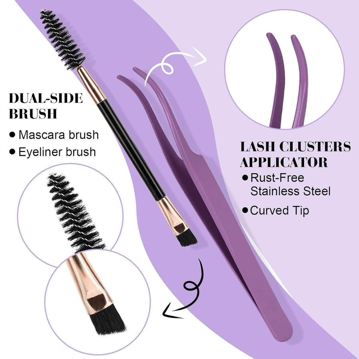 B&Q Lash Clusters Kit 280PCS Eyelash Clusters Kit,40D 50D C 9-16MIX Individual Lash Comfortable