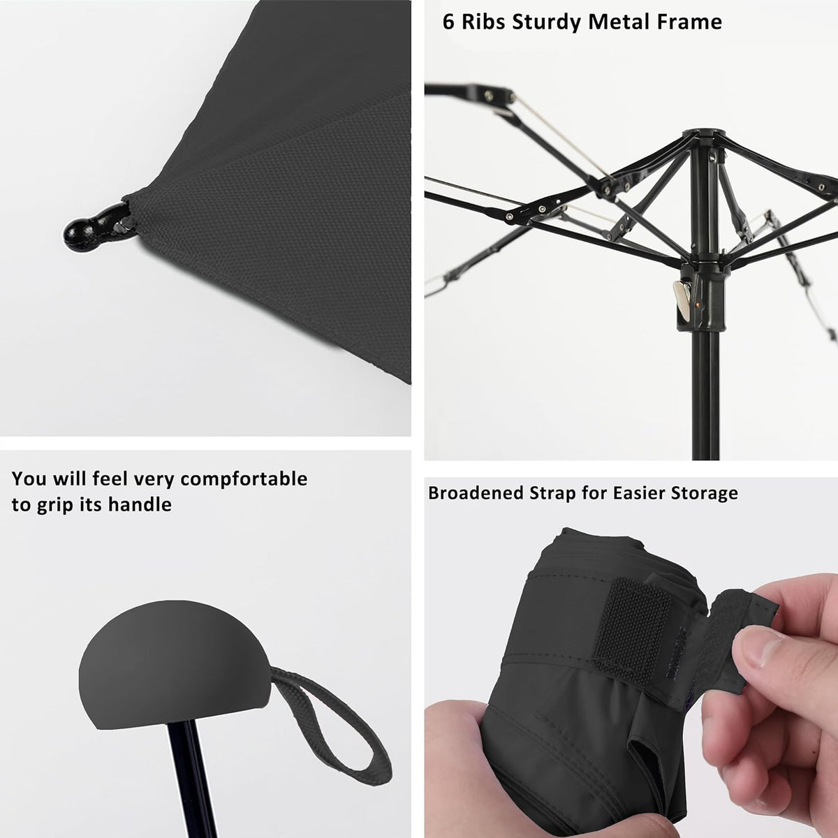 BAODINI Travel Essentials Mini Umbrella for Purse With Case Small Compact UV Sun Protection