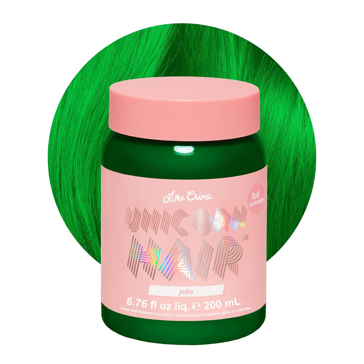 Lime Crime Unicorn Hair Dye Full Coverage, Jello (Tropical Green) - Vegan and Cruelty Free
