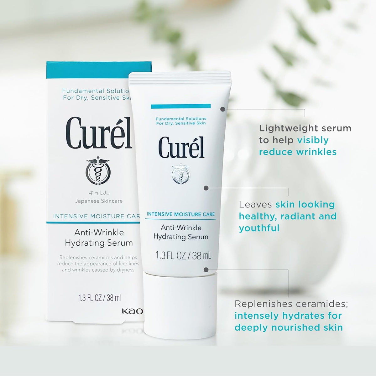 Curel Japanese Skin Care, Anti-Wrinkle Hydrating Serum, Lightweight Serum, Fragrance Free &