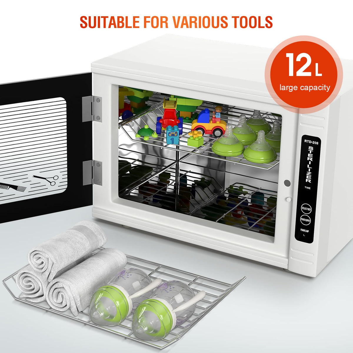 UV Sanitizer Cabinet. UV Light Sanitizer Box with Timer Setting, Suitable for Cleaning of Various