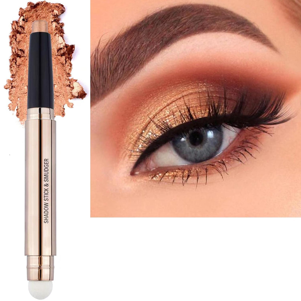 Champagne Eyeshadow Stick Makeup, Highlighter Matte Cream Eye Shadow Pencil, Waterproof
