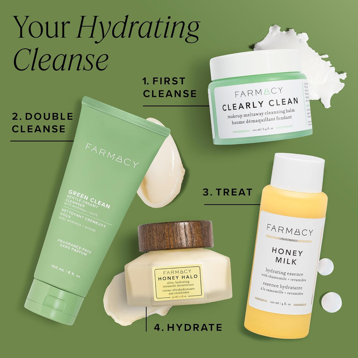 Farmacy Gentle Creamy Face Cleanser - Hydrating Facial Cleanser to Nourish + Help Remove Makeup +