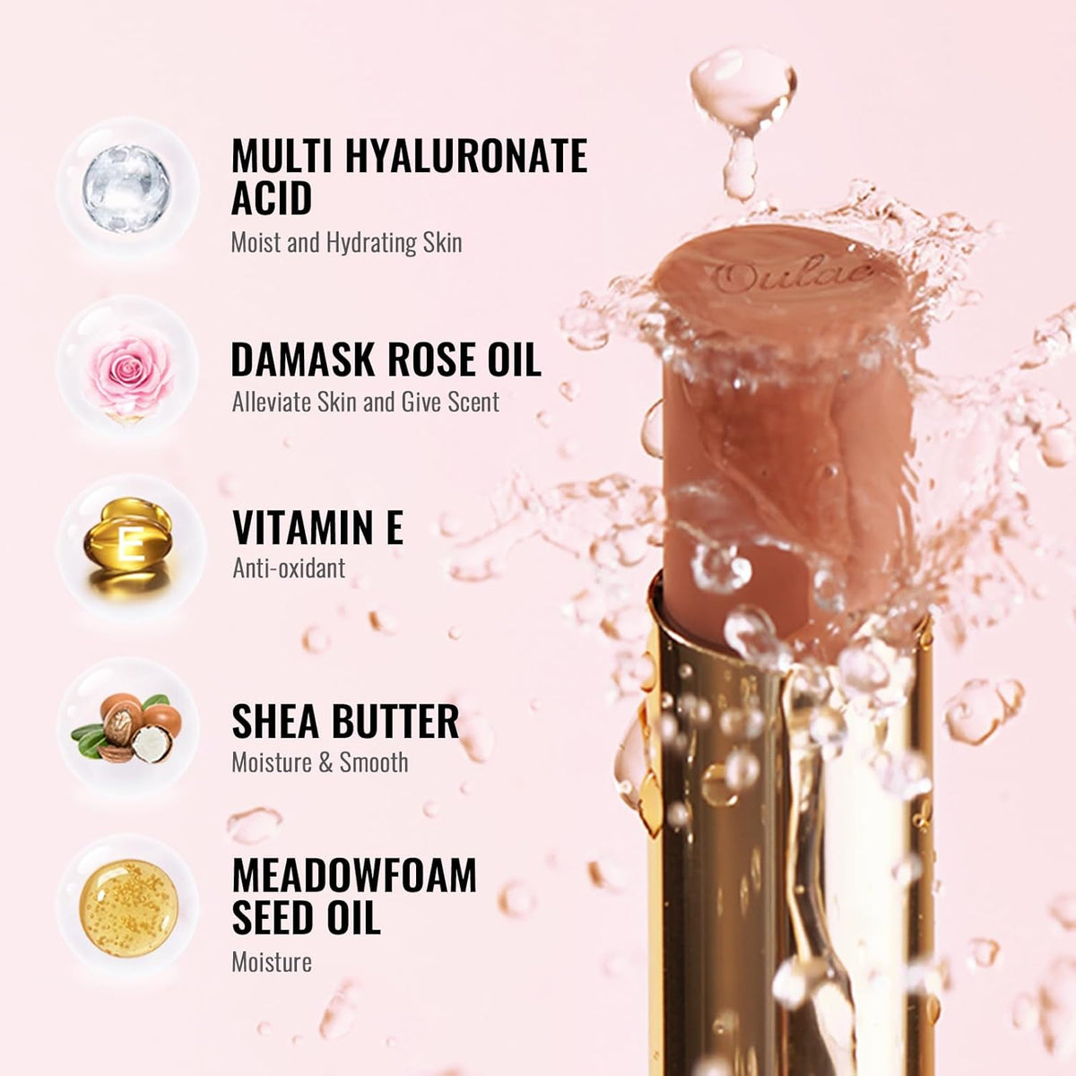 Oulac Beige Lipstick for Women, Pale Nude Matte Lip Base, Full Coverage Lip Color, Satin Matte