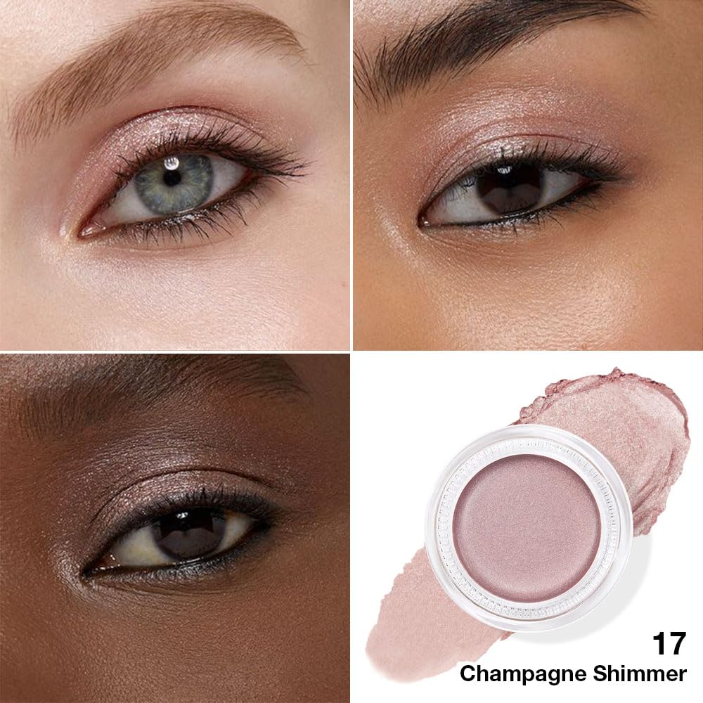 Cream Glitter Champagne Shimmer Metallic Eyeshadow Palette Makeup, Natural Single Mini Instant