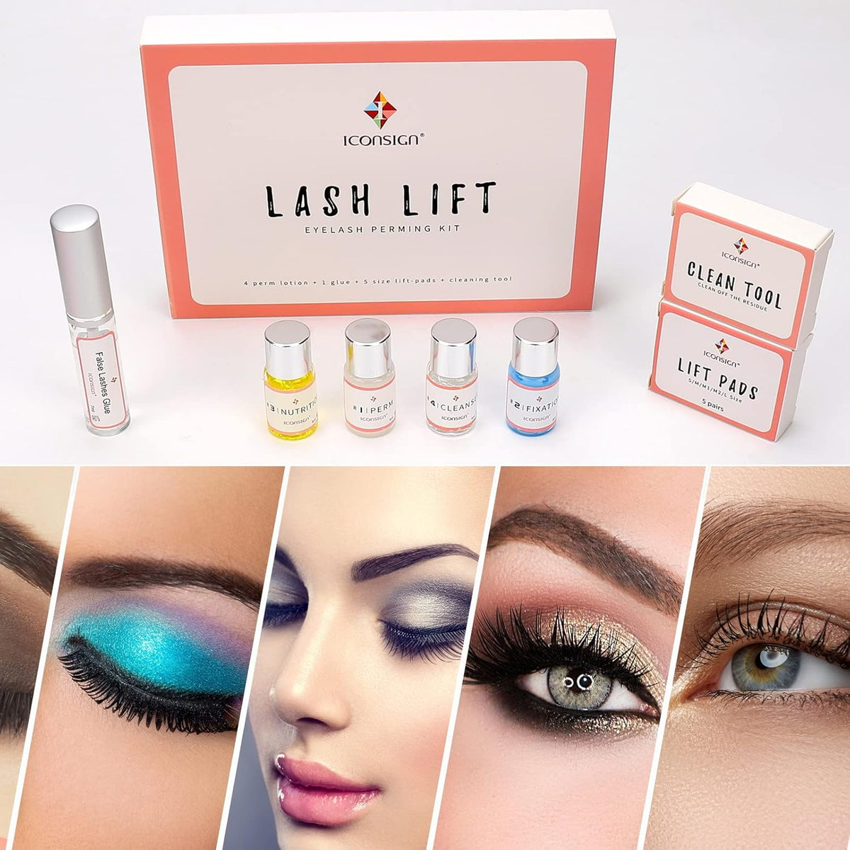 Lash Lift Kit, Eyelash Perm Kit, Professional Eyelash Curling Lash Extension Set, Glue Upgraded
