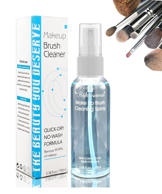 Makeup Brush Cleaner for Cosmetic Brushes, No-washing Quick Drying Deep Cleaning Spray Ideal for