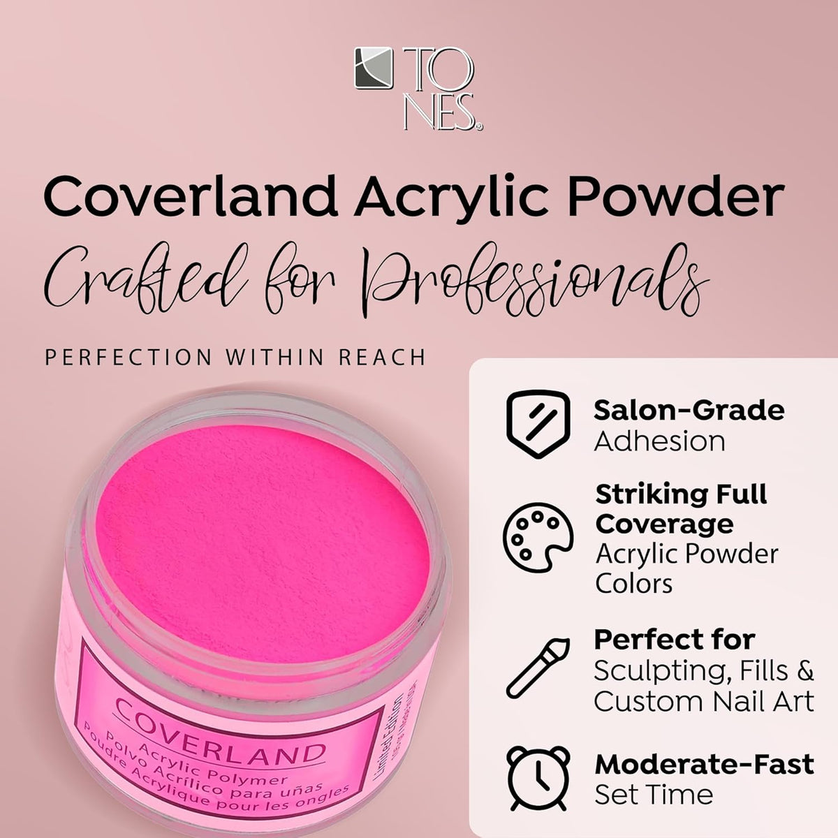 Tones Coverland Acrylic Nail Powder "Summer Fling" - Limited Edition Acrylic Powder for Nail