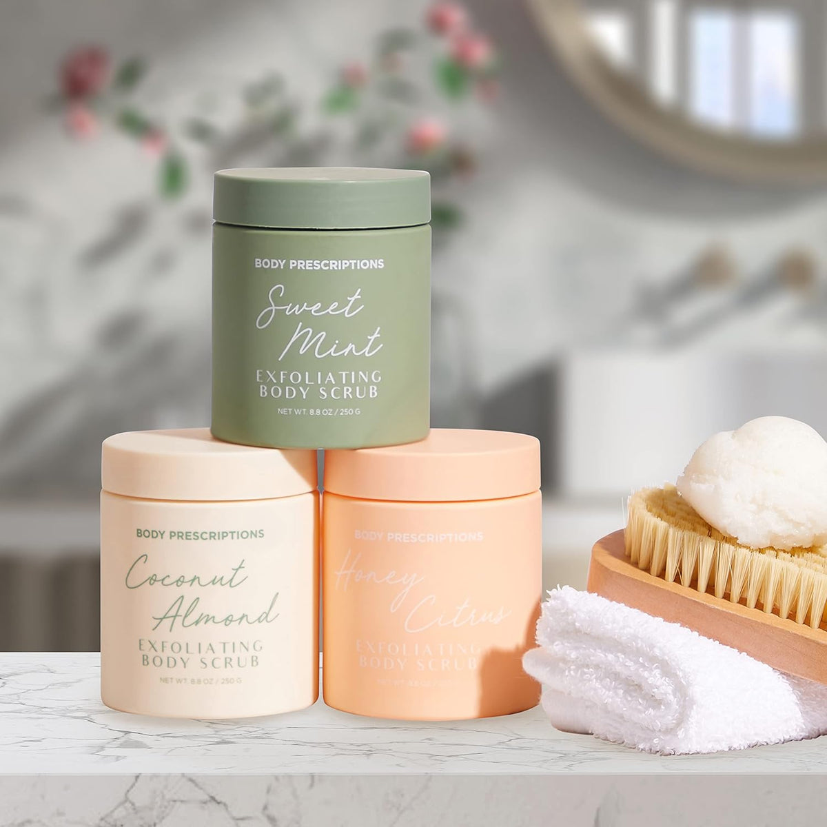 Body Prescriptions Exfoliating Body Scrub – Body Cleanser for Nourished, Ultra-Smooth Skin, Honey