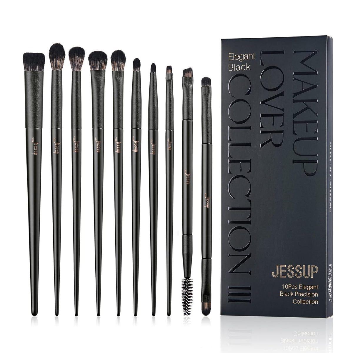 Jessup Eyeshadow Brush Set, 10Pcs Eye Makeup Brushes Professional for Blending Eye Shadow Liner
