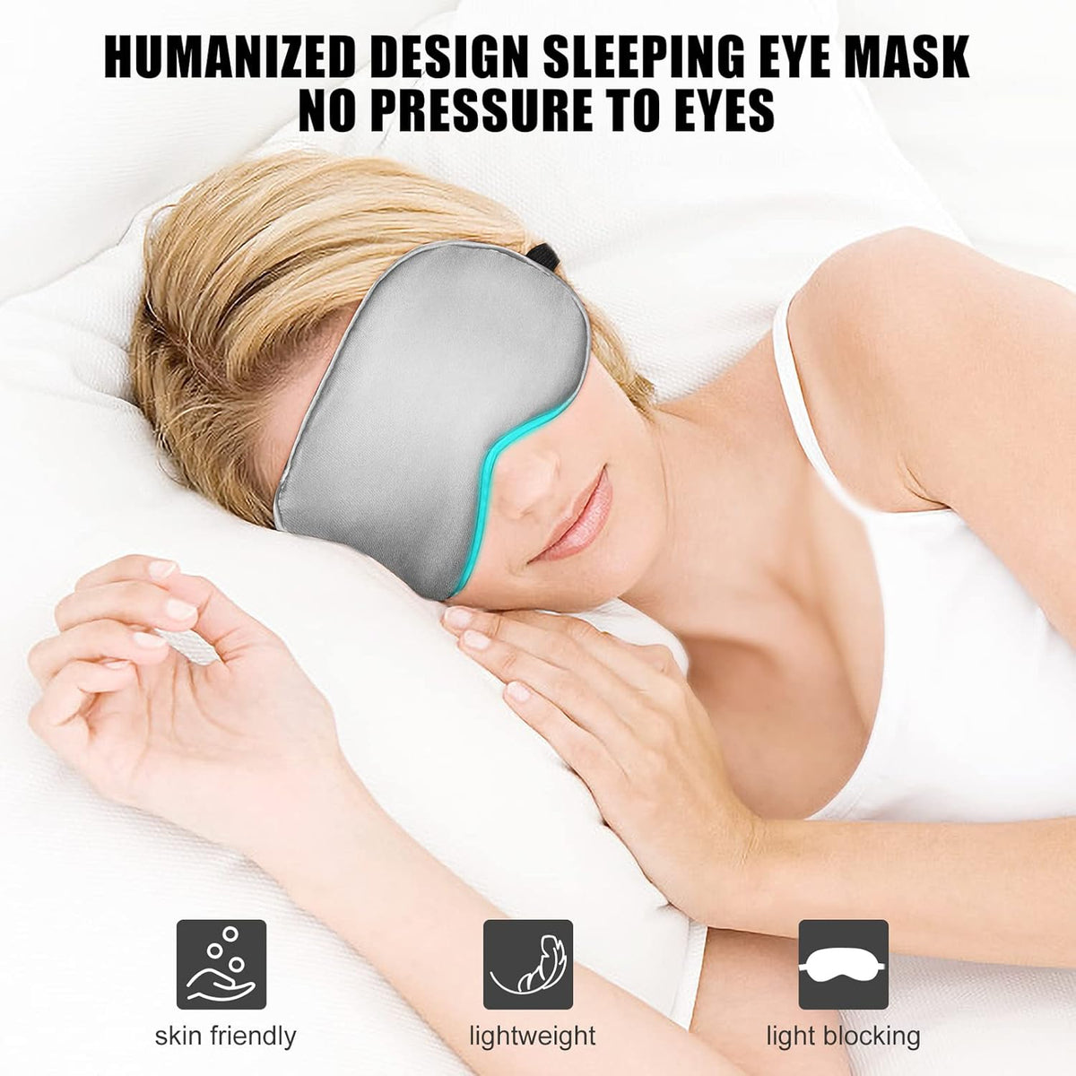 Sleep Mask w/ Cooling Gel Eye Mask, Silk Eye Mask for Sleeping, Hot & Cold Eye Masks, Blindfold Eye