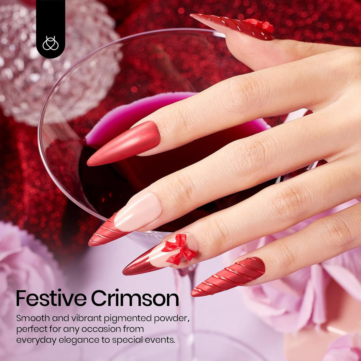 Beetles Red Chrome Nail Powder Metallic Mirror Effect Nail Chrome Powder Mermaid Glitter Red Gel