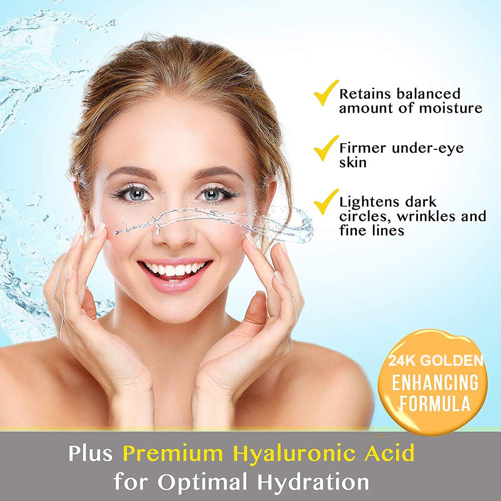 Under Eye Patches, 24K Gold Eye Mask, 60PCS Under Eye Mask, Collagen Gel Pads Patch Treatments for