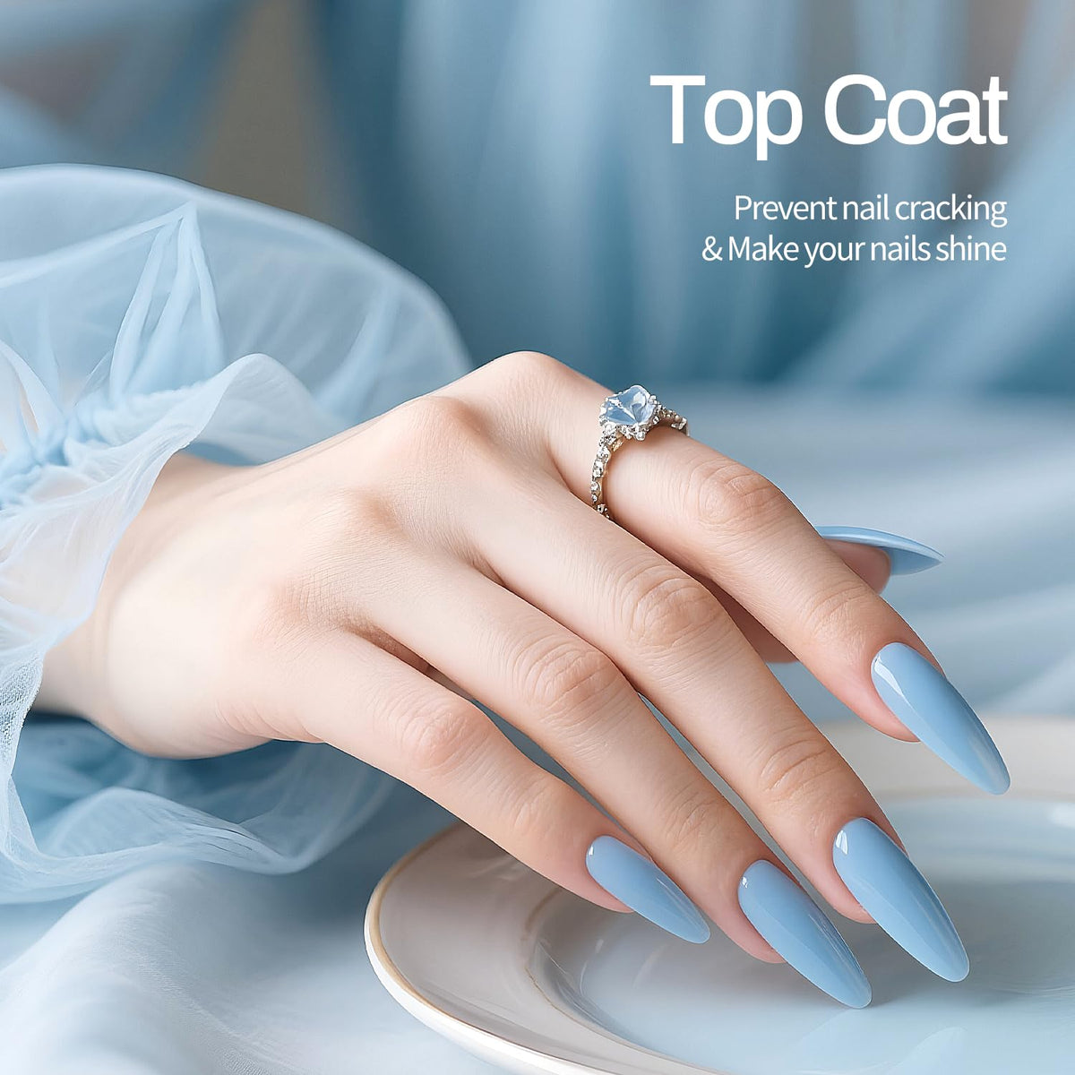 JODSONE 3Pcs 16.5ml Top Coat and Base Coat Set with Nail Primer No Wipe Top Coat Base Need U V Lamp