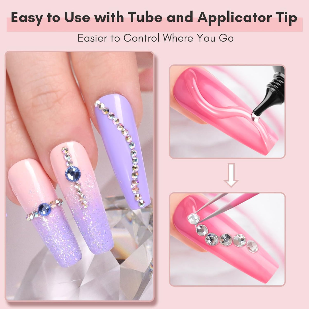 Makartt Nail Rhinestone Glue: Super Strong Gel Glue for Nail Art Decorations, Charms, 3D Bling