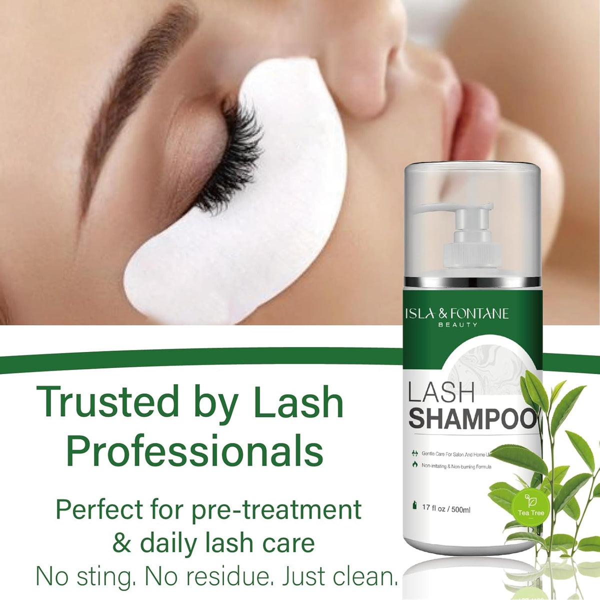 ISLA & FONTANE Lash Shampoo Bulk – Multi-Scent Series – 17 fl oz / 500ml | Gentle Eyelash Cleanser