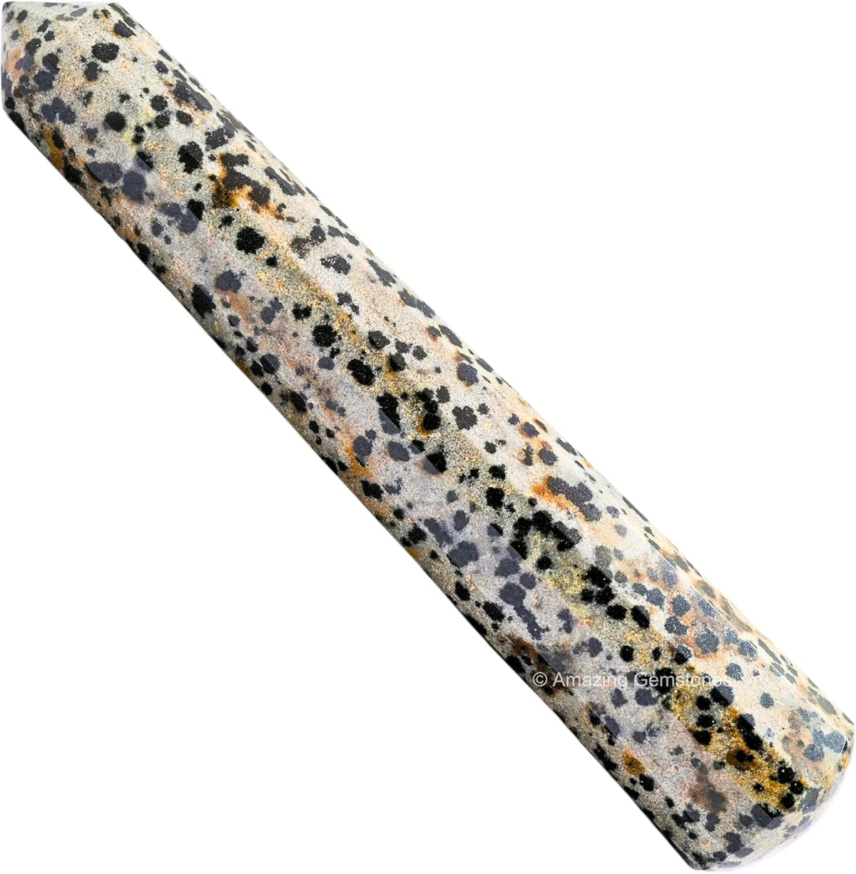 Amazing Gemstone Dalmatian Jasper Crystal Wand Massage Stick - Pelvic Wand Gua Sha for Adults