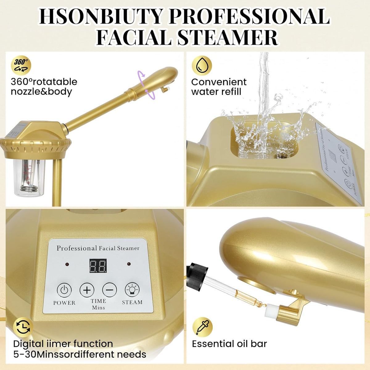 Facial Steamer Professional with More Steam for Deep Cleansing and Hydration, Estheticians Steamer