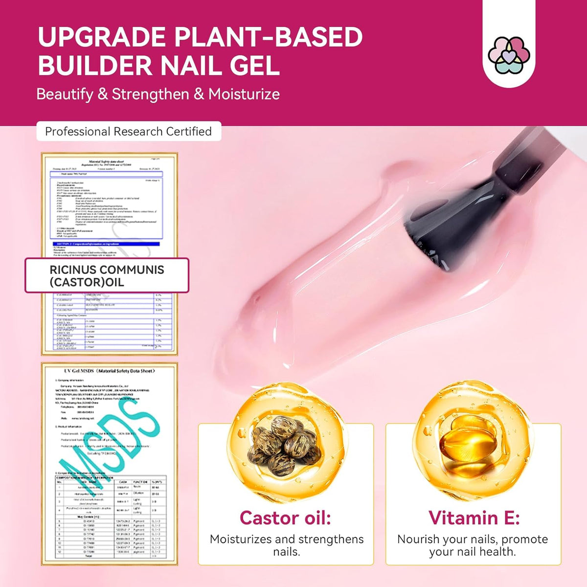 SAVILAND Builder Nail Gel Kit with Nail Drill: Castor Oil Vitamin E Builder Nail Gel in a Bottle 6