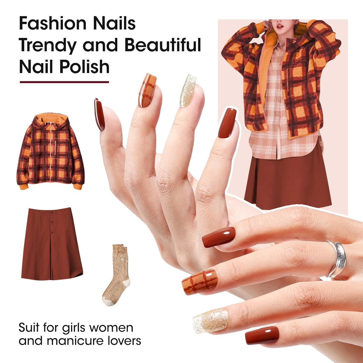 GELLEN 12 Colors Nail Polish Set, Fall Winter Trendy Air Dry Regular Nail Polish for Women
