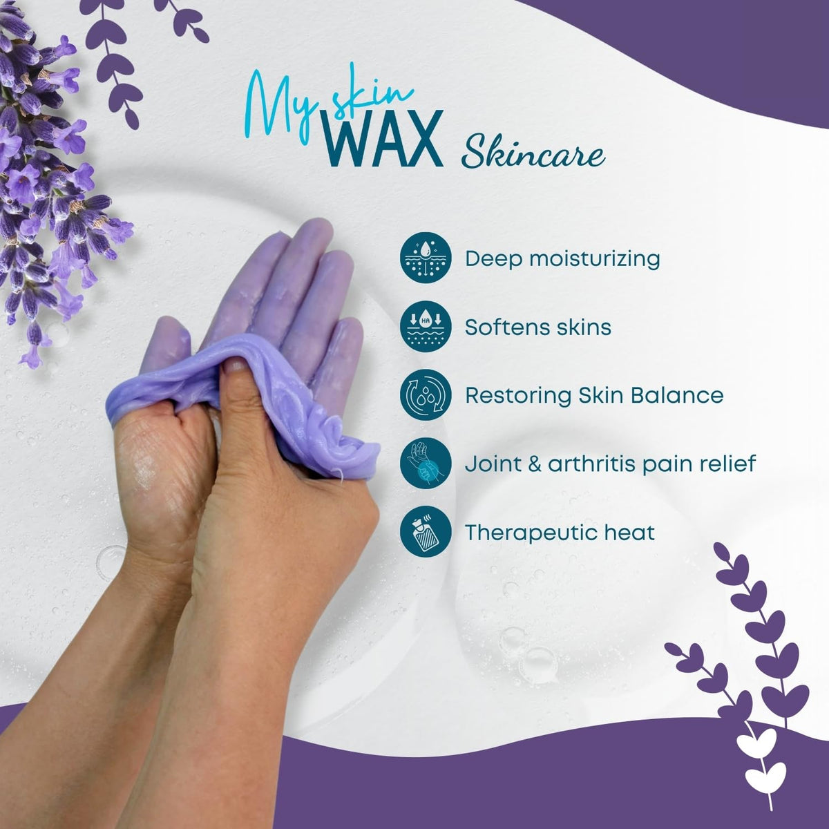 Paraffin Wax Refills Maxi Pack for Hands and Feet Bath – 6 Large 14oz Blocks (5.25 lb), Lavender