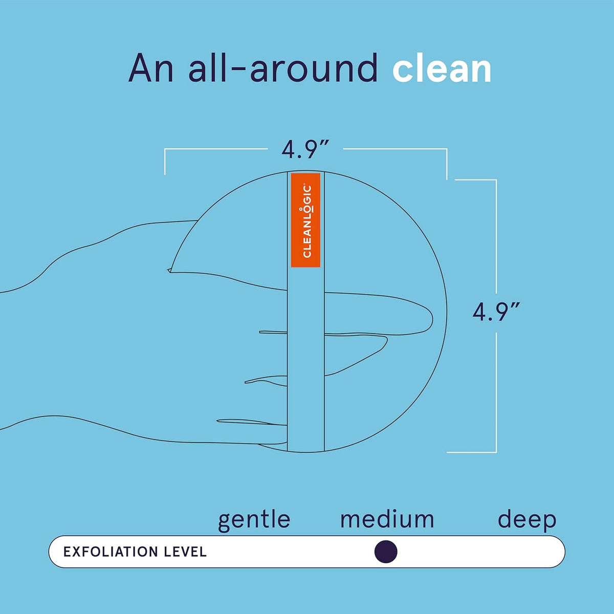 Cleanlogic Detoxify Purifying Charcoal Infused Exfoliating Body Scrubber, Dual-Texture Round