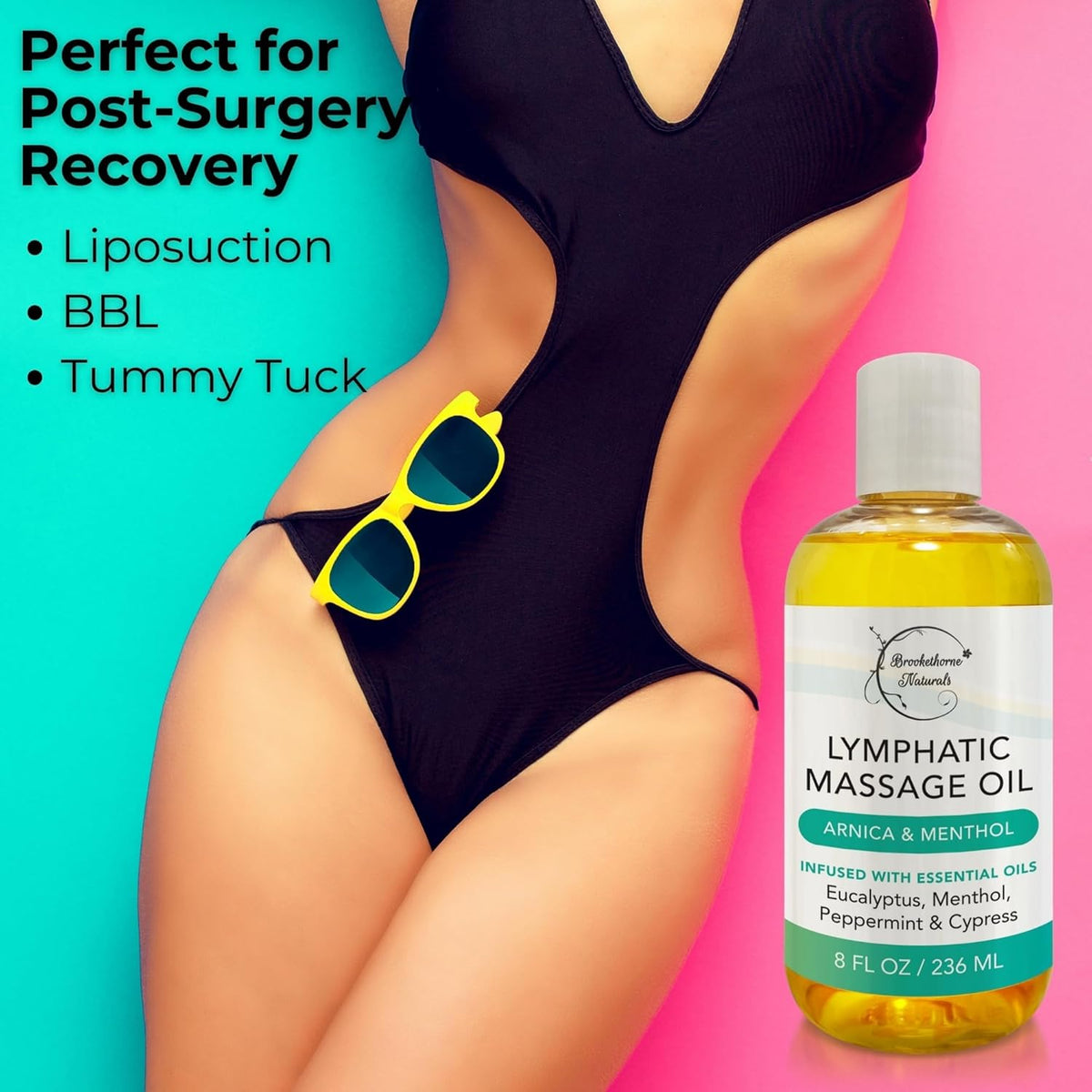 Lymphatic Drainage Massage Oil for Massage Therapy | Premium Quality, 100% Natural with Arnica