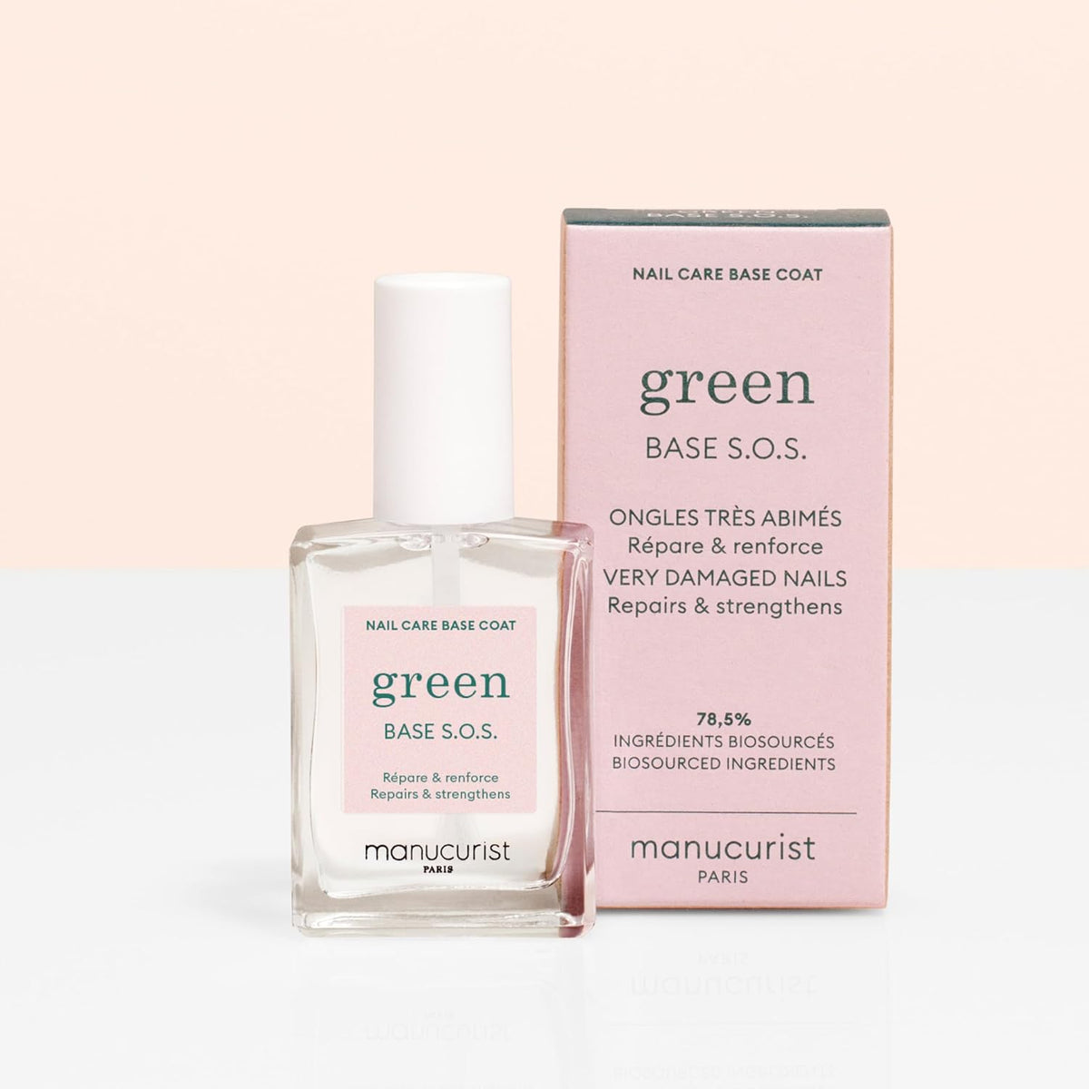 MANUCURIST - S.O.S. Base Coat - Enriched with Vitamins C and B5 - Nail Fortifier - Repairs and