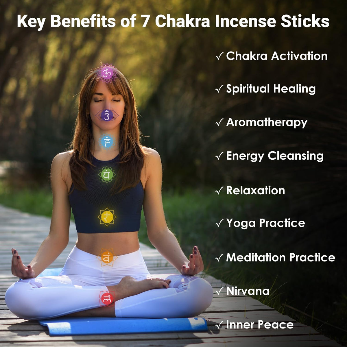 7 Chakra Incense Sticks, Aromatic Bliss for Balance & Healing| Handcrafted 140 Sticks with Pure