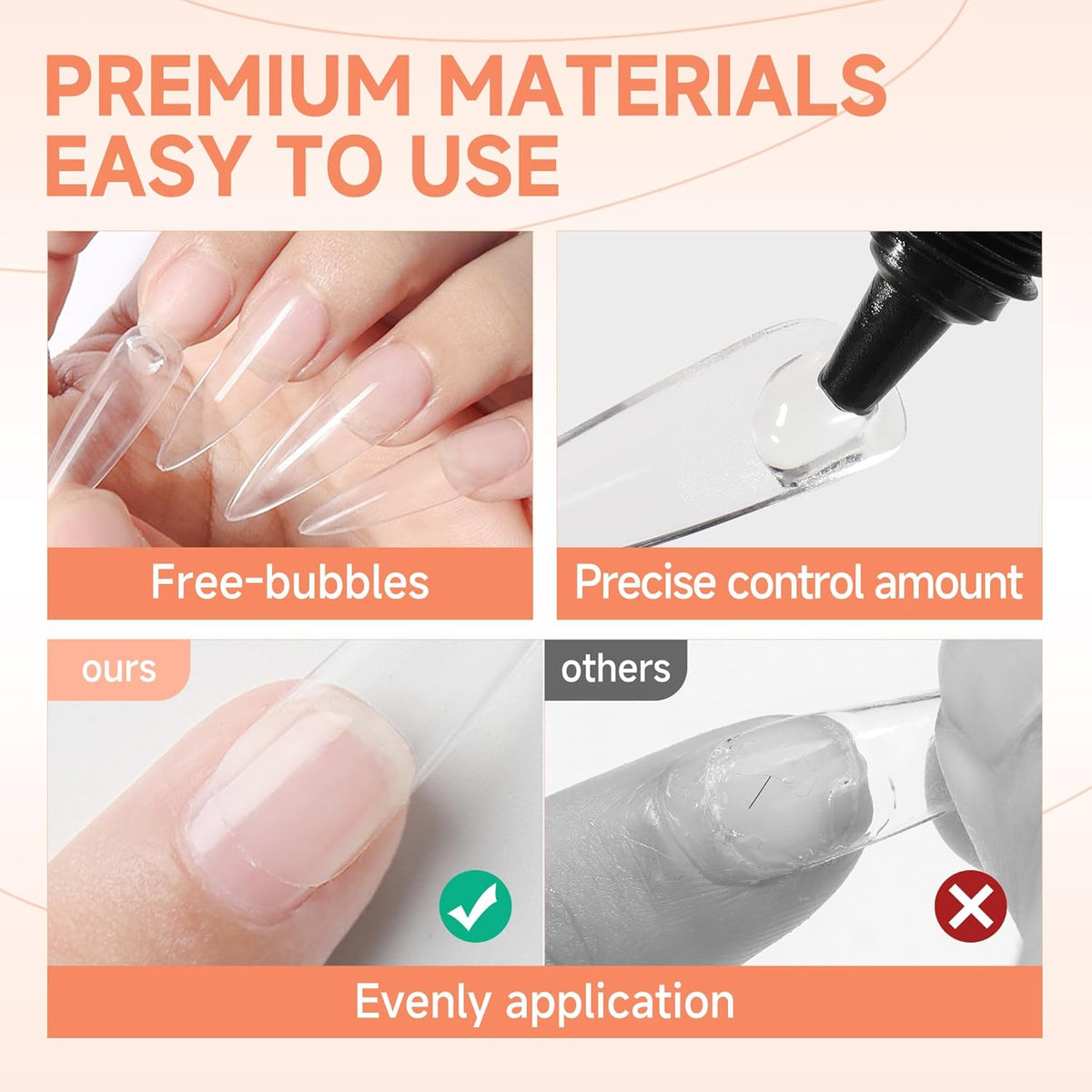 UNA GELLA Solid Nail Glue Gel 15ml Lamp Curing Needed Solid Soak Off U V/LED Lamp Required Super