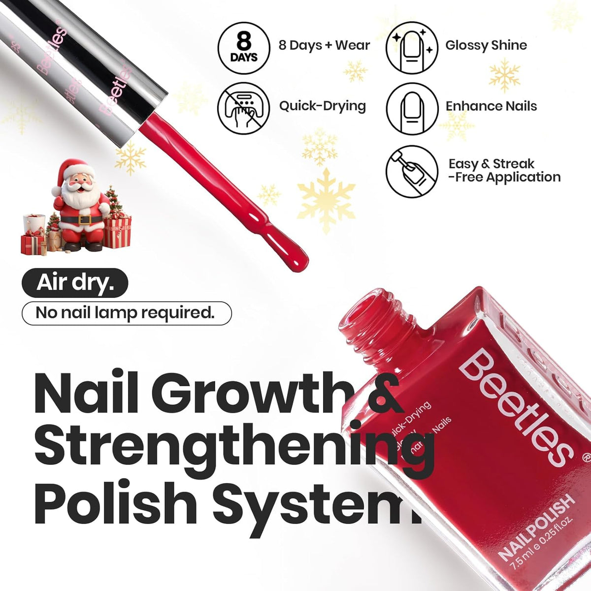 Beetles Red Nail Polish Set Blazing Rose, 6 Colors Dark Red Burgundy Nail Polish Glossy 15ml