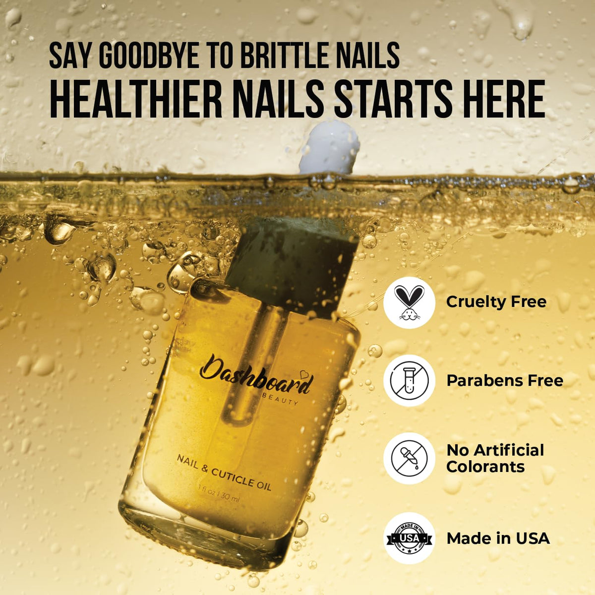 Dashboard Beauty Cuticle Nail Oil - Advanced Nail Moisturizer & Premium Nail Strengthener with