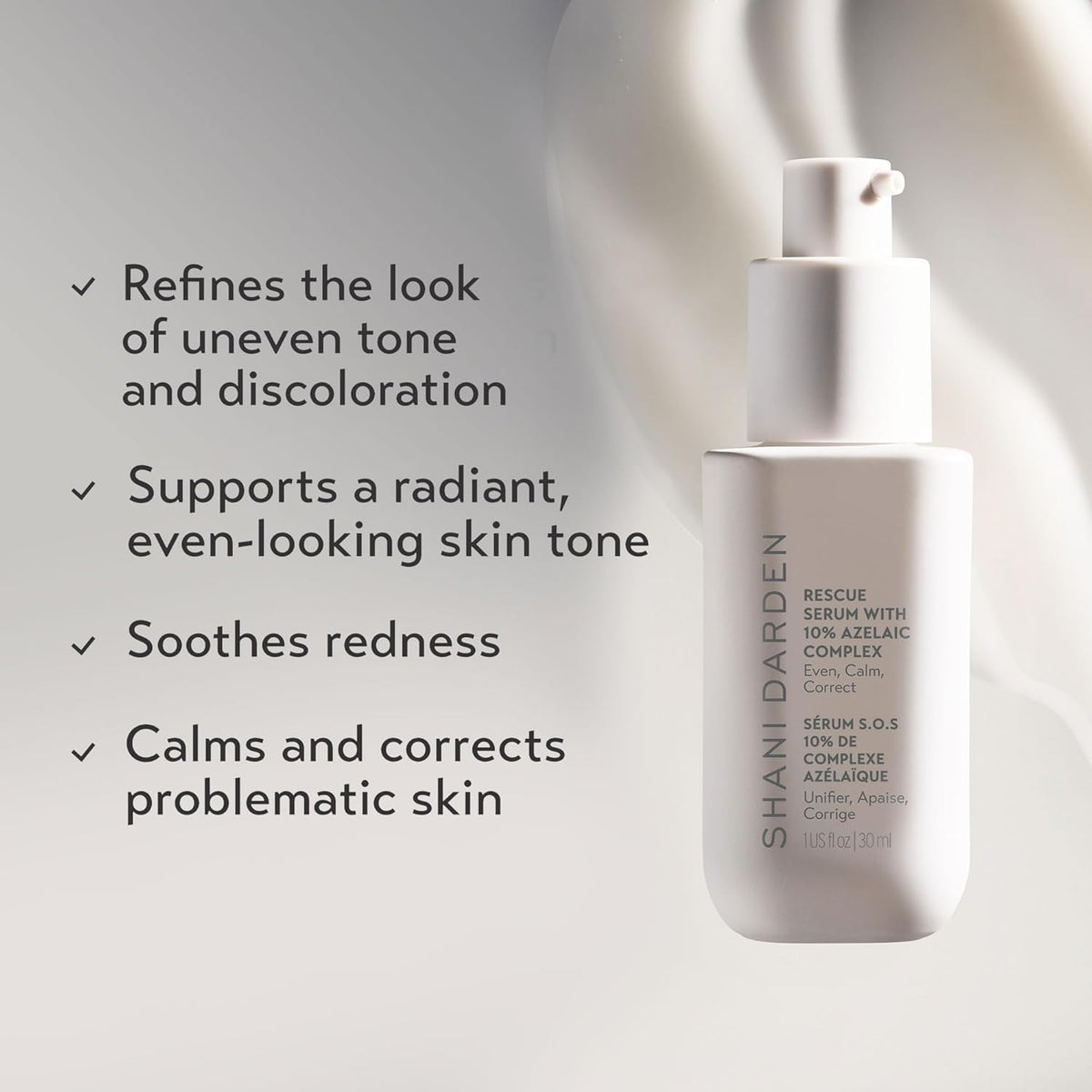 Shani Darden Rescue Serum with 10% Azelaic Complex, Lightweight Hydrating Azelaic Acid Serum for