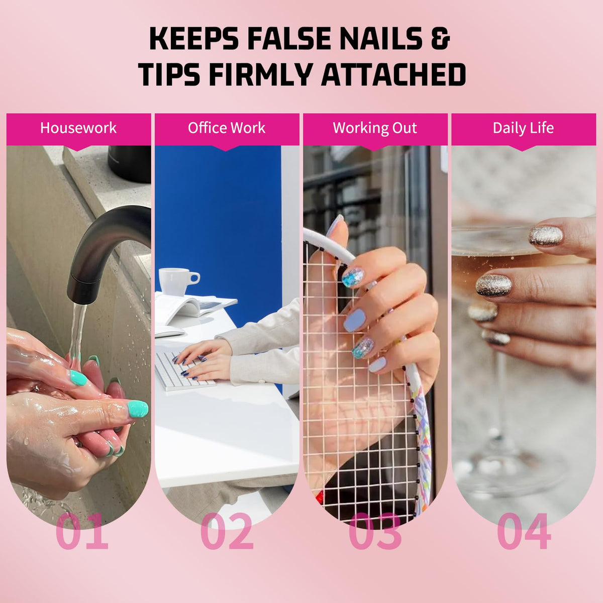 15g Semi Solid Nail Glue with 15g Remover for Press On Nails Tips Gel Nail Glue No Need for UV Lamp